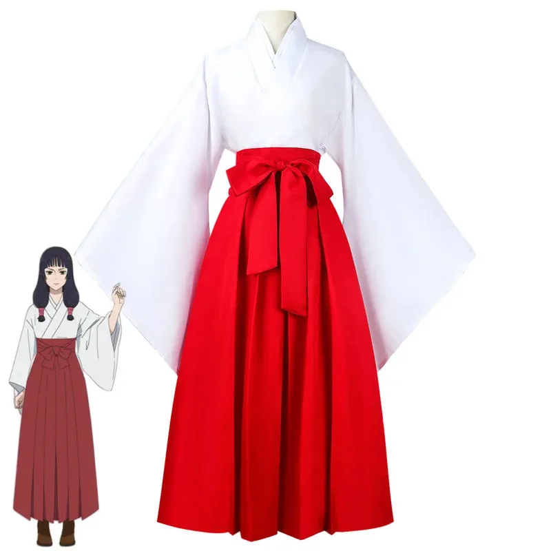 Disfraz de Anime Jujutsu Kaisen Iori Utahimee, disfraz de bruja, kimono japonés, falda roja, peluca, mujer adulta, traje de Carnaval de Halloween, 2,r'