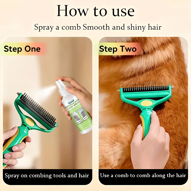 Haustierpflege- und Pflegeprodukte Instant 10-in-1 Kurzhaarspray - Hilft, lose Haare zu glätten, trockenes Haar weicher zu machen und kurze Felle sauber und leicht kämmbar zu halten - Leichtes Spray für einen frischen, natürlichen Glanz ohne fettiges Gefühl - Tägliches Pflegespray speziell für kurzhaarige Hunde entwickelt. – Detail 7