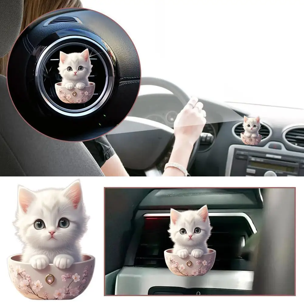 Car Air Outlet Perfume Clips Car Cute Cat Aromatherapy Forair Outlet Air Freshener Perfume Diffuser Car Interior Decoration