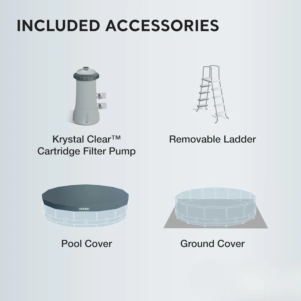 ترقية جديدة 15 قدمًا في 42 بوصة إطار منشور فوق الأرض مجموعة حمام السباحة مع غطاء الحطام، شحن مجاني للسلم #3