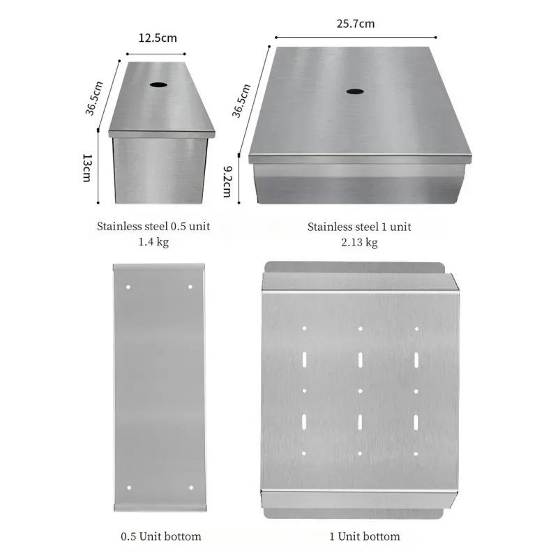 One Unit Stainless Steel Storage Box 0.5 Unit Storage Box Camping IGT Table Accessories 0.5 Unit Organzer Storage Box Cover