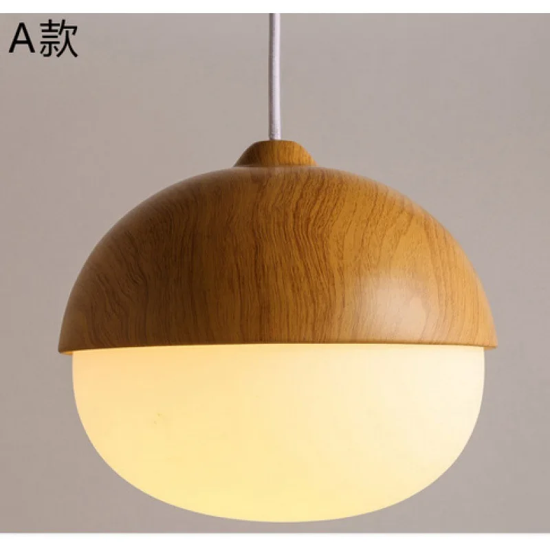 

Подвесной светильник из скандинавского дерева, железного стекла, современный ореховый круглый E27, 110-240 В, подвесной светильник для гостиной, спальни, декор, подвесное освещение