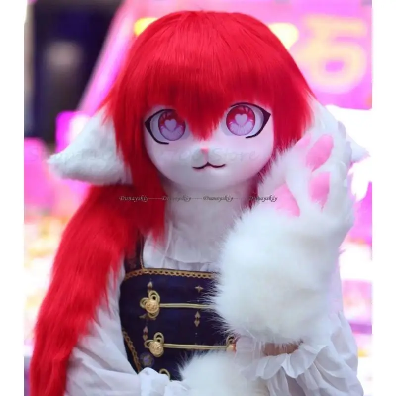 

Fursuit Kigurumi Headsets Furry Cosplay Girl Costumes Rubbit Doll Cat Costumes Animal Heads Wearable Kig Headsets Costume