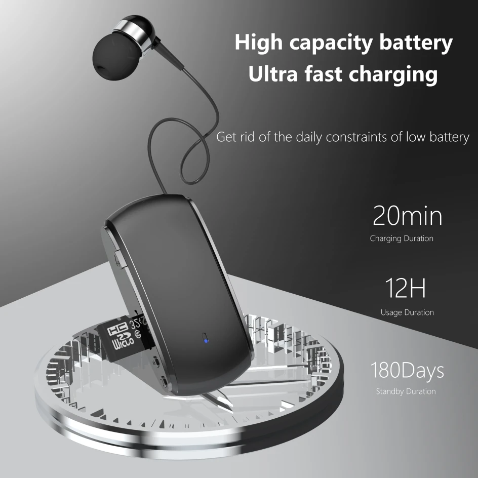 سماعة رأس لاسلكية K68 ، بطاقة TF ، مشغل MP3 ، سماعة بلوتوث صغيرة ، قابلة للطي ، مكالمات محمولة تذكير ، اهتزاز ، K55 ، K53