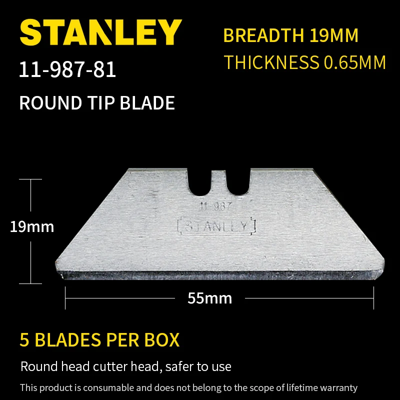 STANLEY Round tip blade (x5) 11-987-81