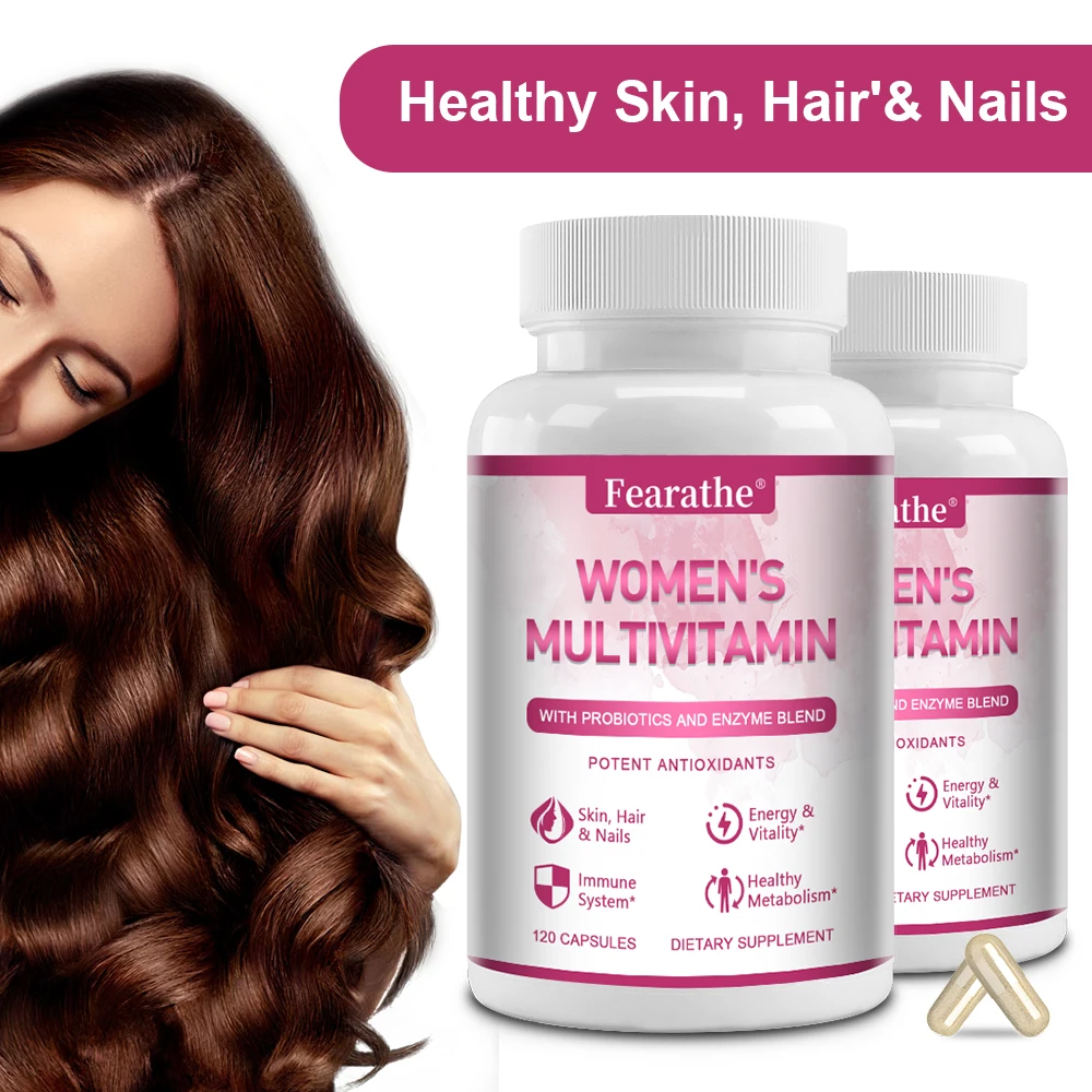 

Women's Daily Multivitamin Multimineral Supplement, Support Energy, Immune Defense, Bone, Joint, Skin, Nail & Mental Wellness