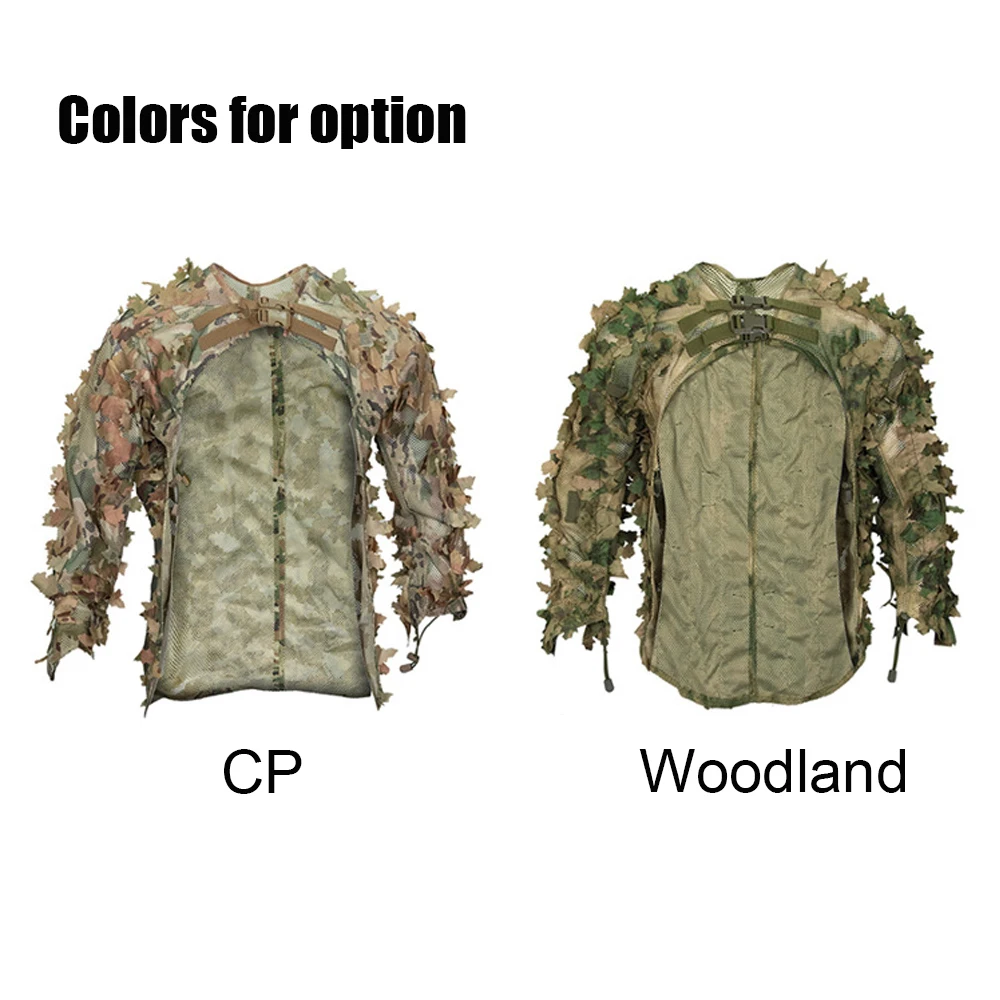 Imagem -06 - Tactics Leaf Camouflage Cloak Caça Roupas Malha Airsoft cs Shooting Suit Equipamento ao ar Livre Adulto