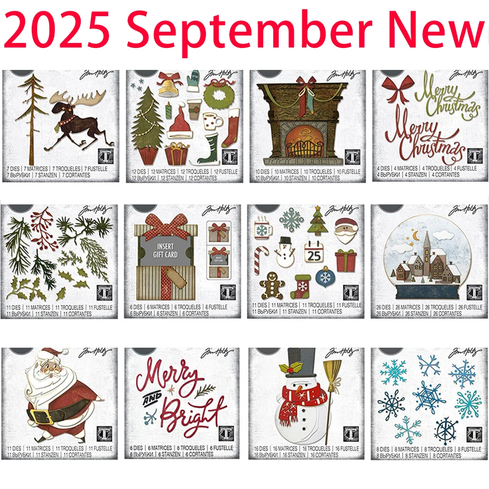 

2025 New Christmas Jolly St. Nick Colorize Metal Cutting Dies Holiday Merry Bright Thinlits Dies for DIY Scrapbook Greeting Card
