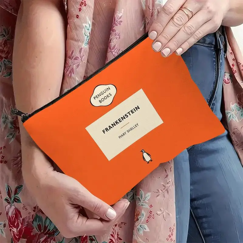 1 Piece Penguin Books Frankenstein Cosmetic Bag - Multifunctional Zipper Pouch for Women, Perfect Travel Zipper Storage Bag, Fun Birthday Gift view 4