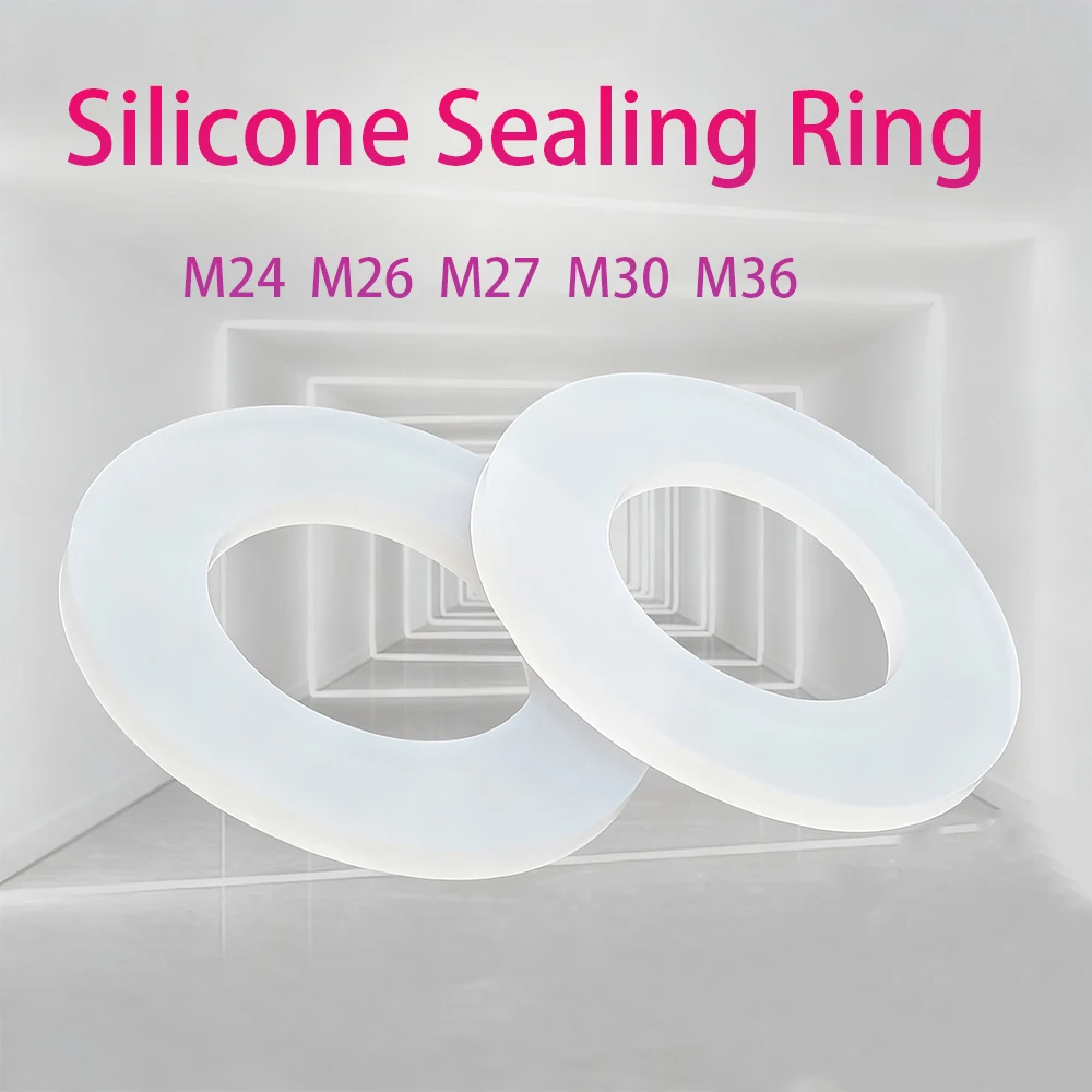 10-80Pcs Silicone Sealing Ring M24 M26 M27 M30 M36 High Temperature Resistant O-Ring Shock-Absorbing Pad Insulation Gasket Ring