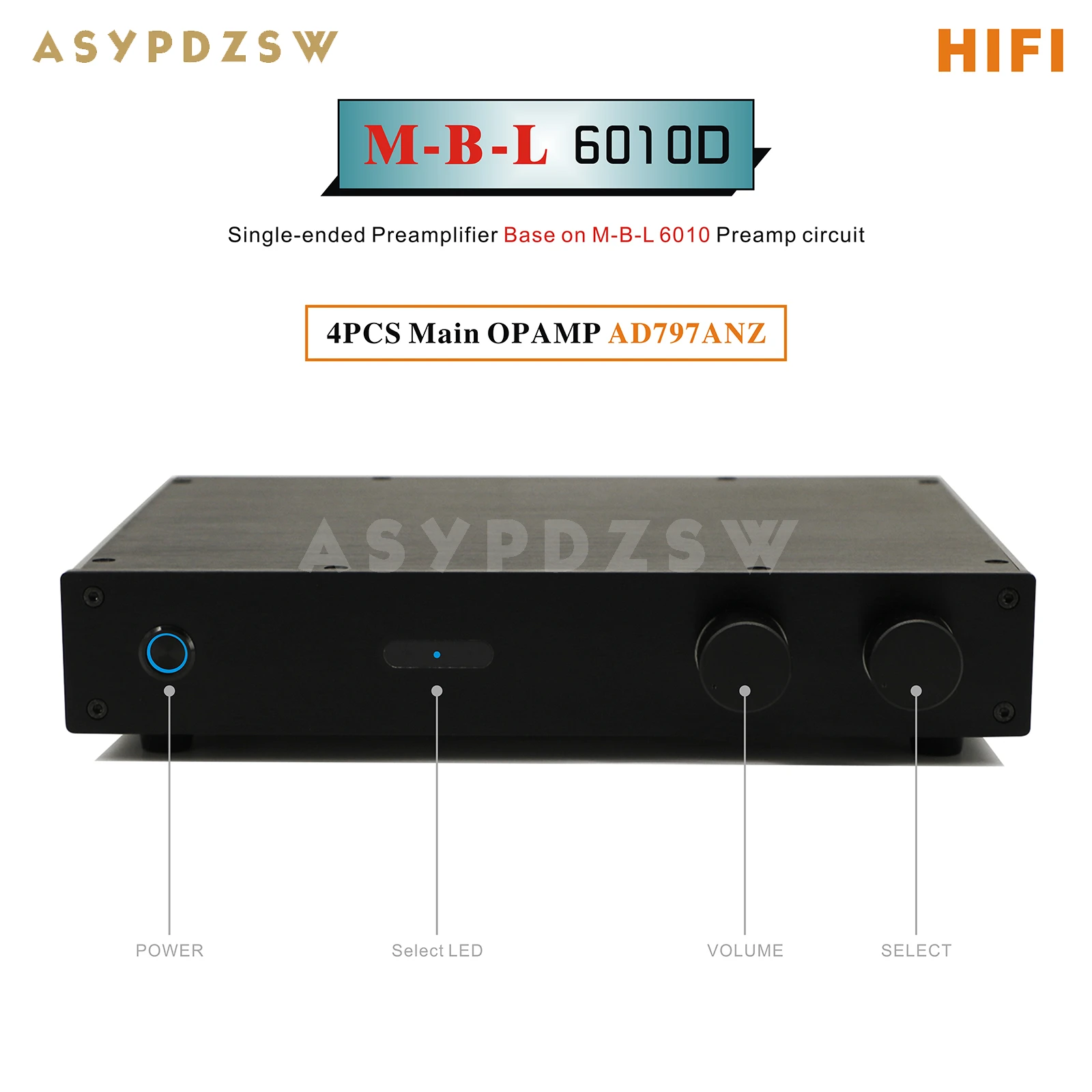 ASYPDZSW HIFI 6010D Single-ended Preamplifier Base on M-B-L6010 Preamp circuit