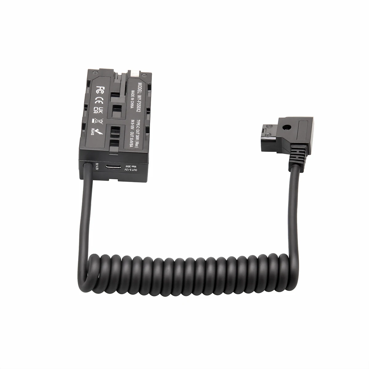 Probty D-Tap auf doppelseitiger NP-F550 NP-F Dummy-Akku für Feldmonitor, LED-Licht, kabellose Videoübertragung, Shinobi-Monitor