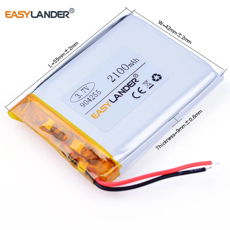 

904255 3.7V 2100mAh Rechargeable Lithium Li-ion Li Polymer Battery 904357