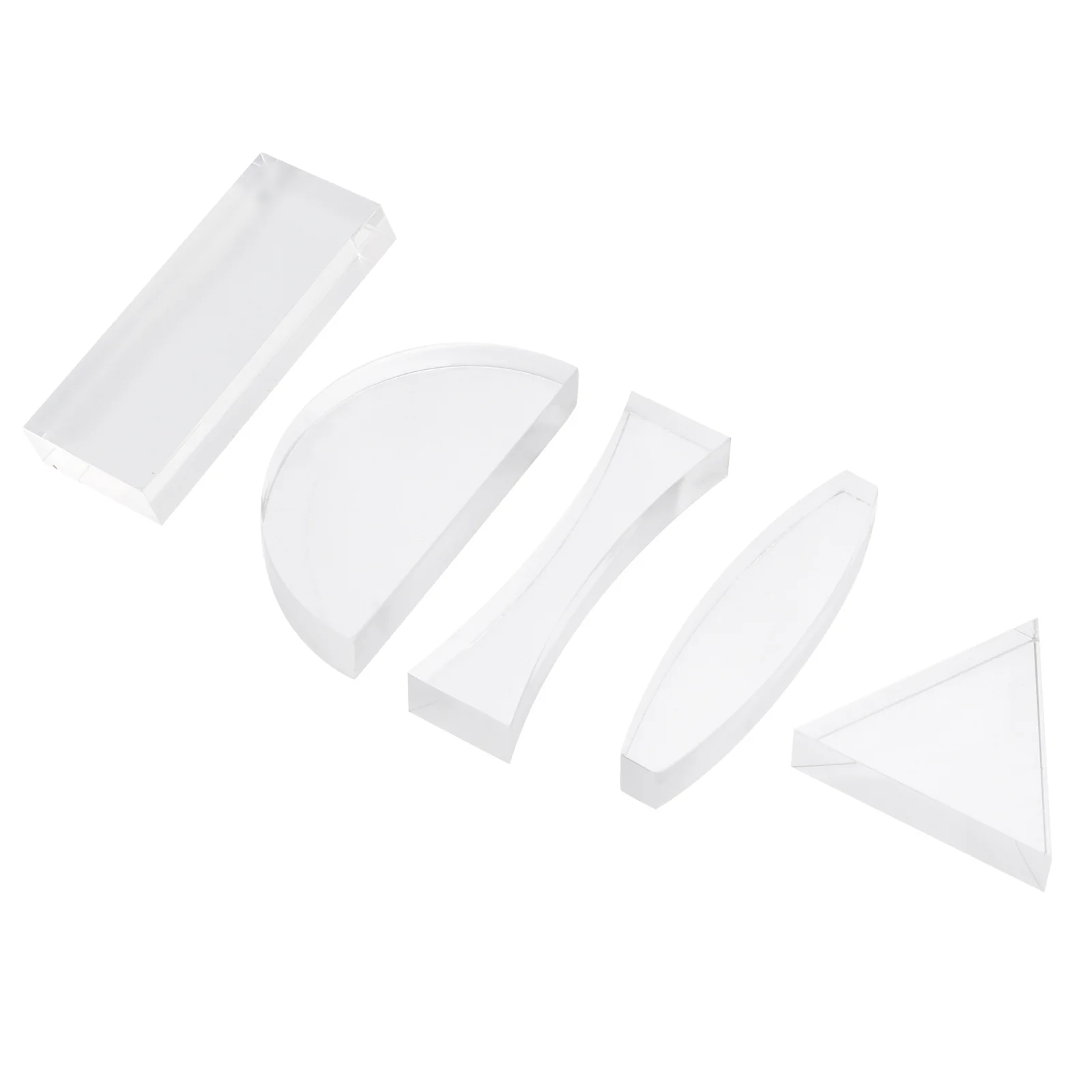 5 Pcs Optical Lens Convex Concave for Teaching Acrylic Semicircle Jewelry Physics