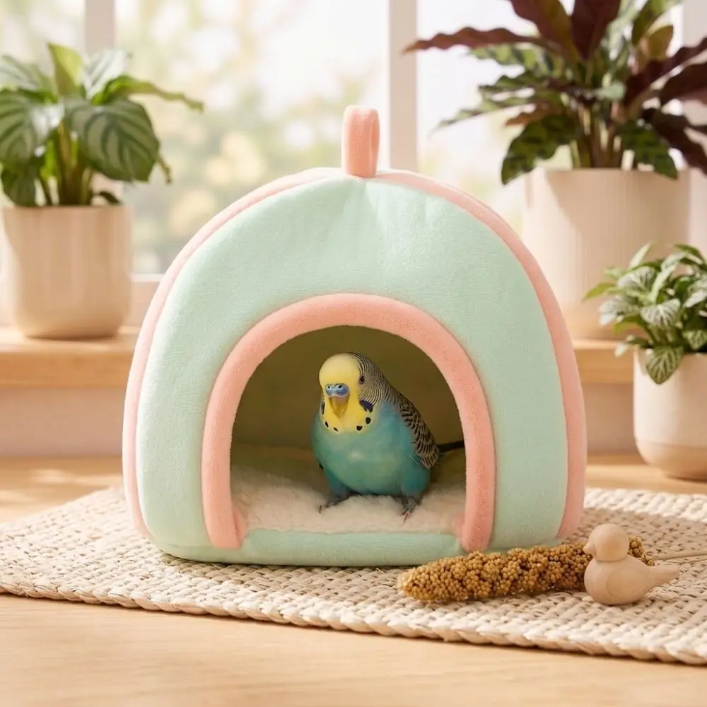 Thick Velvet Parrot Fleece Warm Nest Sherpa Inner Liner Soft Skin-Friendly Small Bird Winter House Heat-Retaining Liner