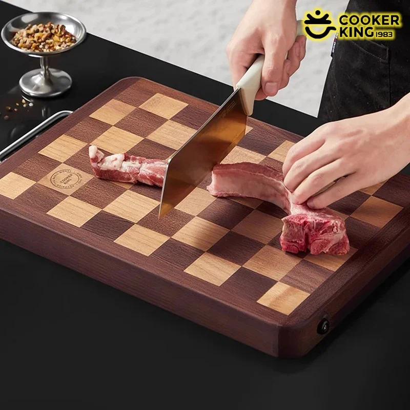 

COOKER KING Chopping Board Ebony Wood Chopping Panel Thicken Chessboard Cutting Board for Meat Fruit Mould Proof Cutting Board