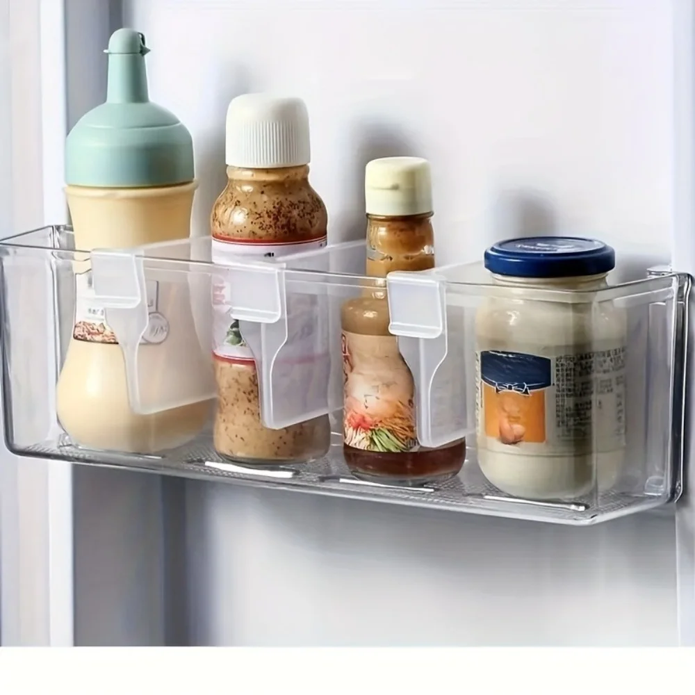 8pcs Refrigerator Side Door Sorting Partition Card Buckle Kitchen Bedroom Storage Storage Sorting Box Space Division