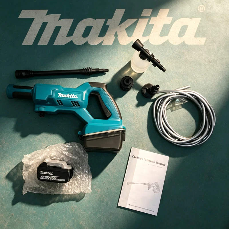 Makita Dhw180 18V Reinigungsmaschine Lithium-Batterie 18V Autowaschpistole Tragbare Hochdruck-Wasserpistole für den Außenbereich