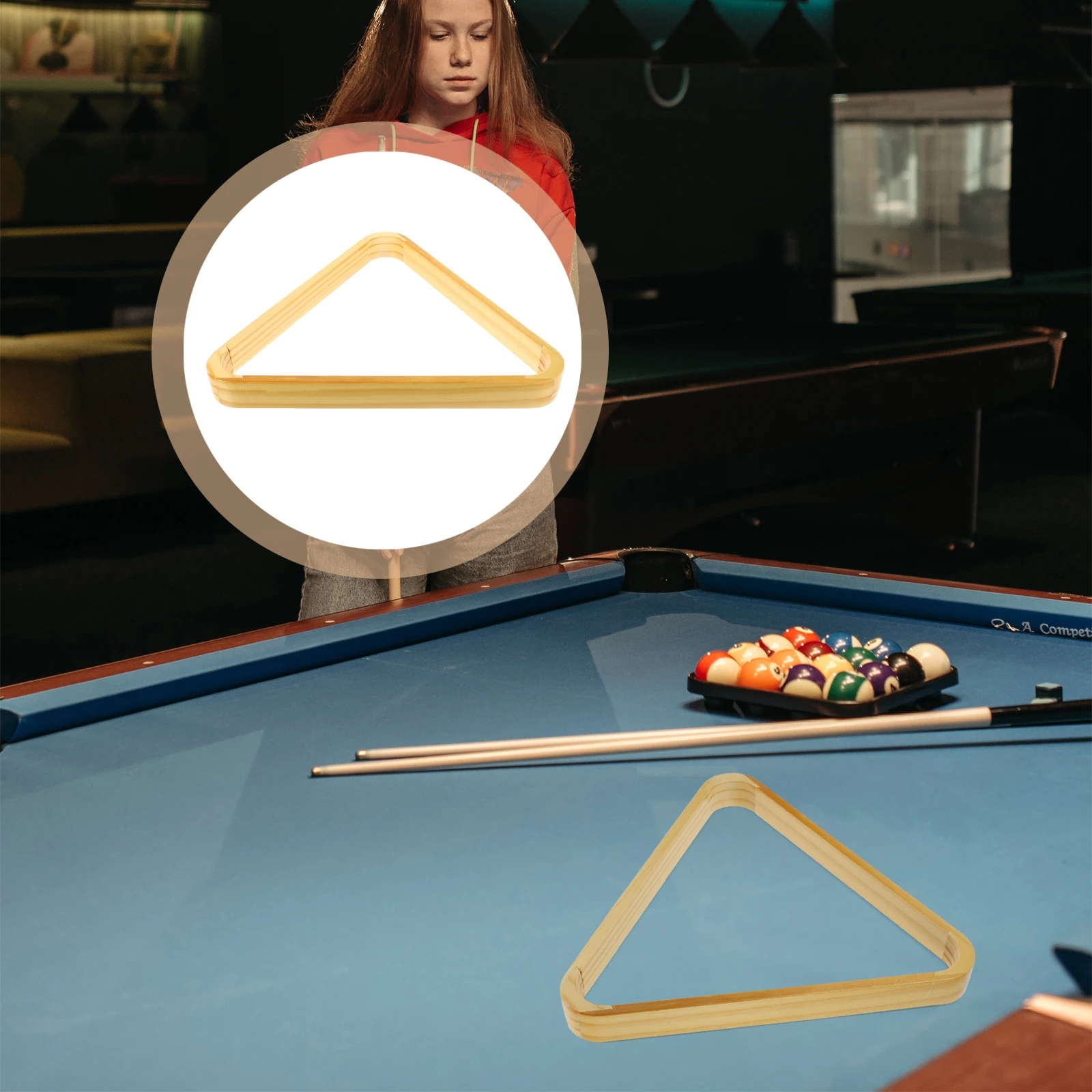 

Billiard Frame Pool Accessories Tripod Rack Triangle Storage Set Equipment Billiards Table Supplies Golden