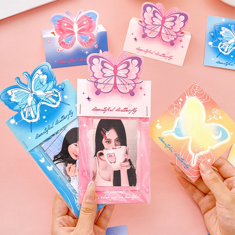 10PCS Kawaii Butterfly Card Head Back Card Back Paper Cute Cut Sticky Notes Self Printed DIY Card Packaging Material Paper