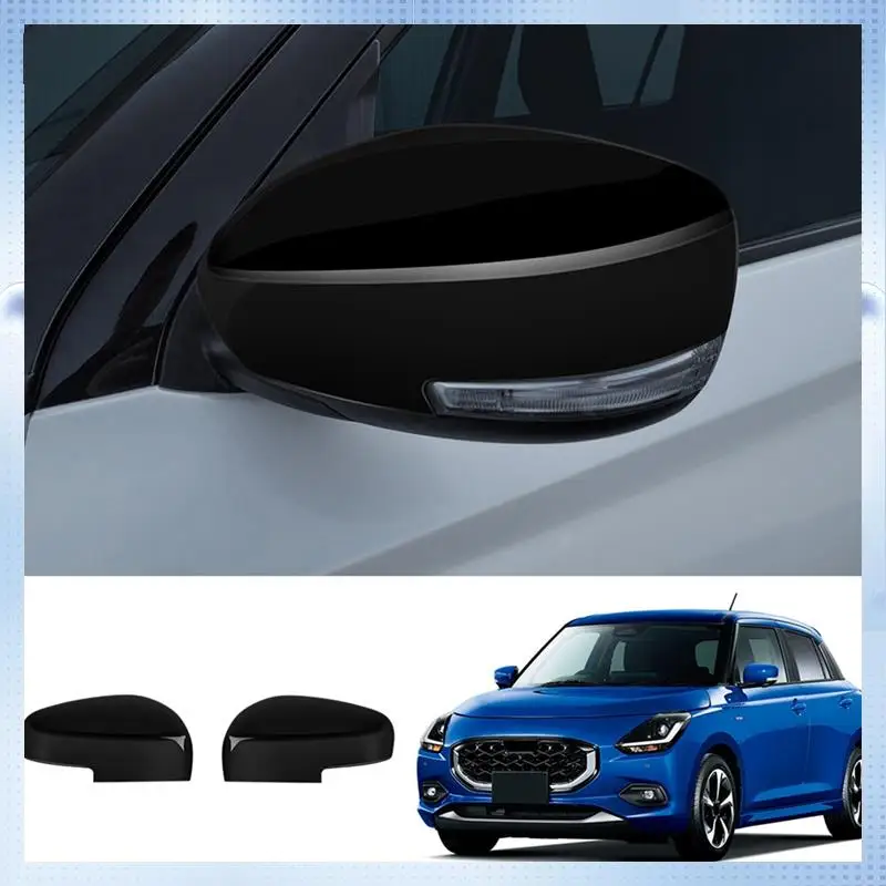 

NEW-Car Rearview Mirror Cover Trim Cover Side View Mirror Sticker Interior Accessories Forsuzuki Swift 2024 Glossy Black