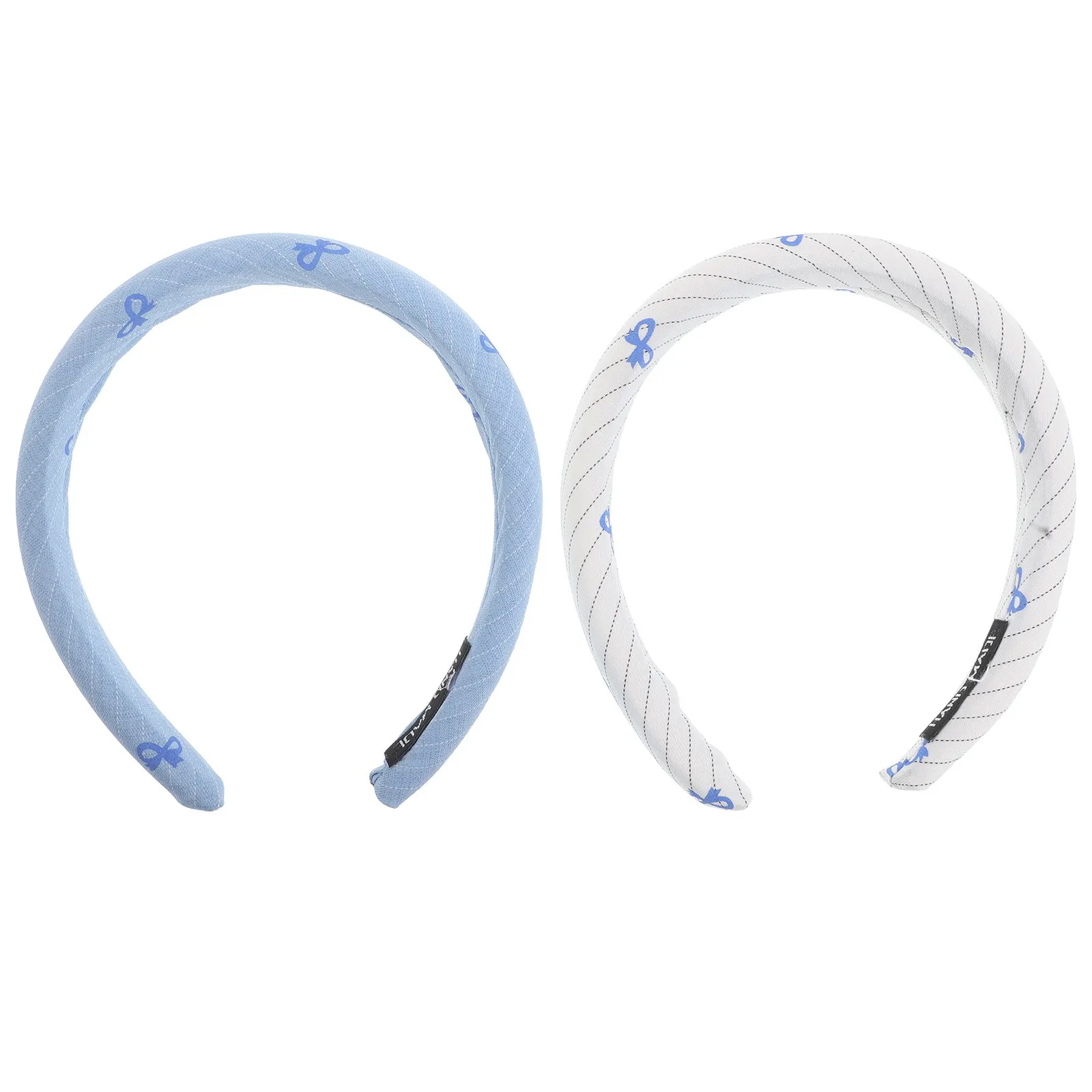 

2Pcs Girls Bowknot Wide Headbands Striped Pattern Hair Bands Party Dressy Hair Accessories Skincare Makeup Headband