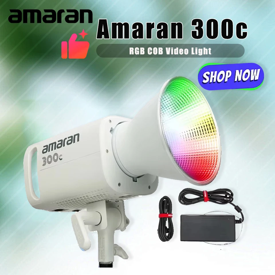 

Amaran 300c RGBWW Full-color 2500K-7500K Video Light for Studio Camera Photography with Bowens Mount by Aputure CRI 95+ TLCI 95+