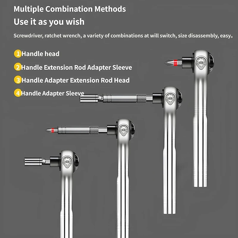 DTA5 Galacok Ratchet Screwdriver Set 40-in-1, Magnetic Wrench Multi-purpose Toolbox for Computer Bicycle Repair DIY