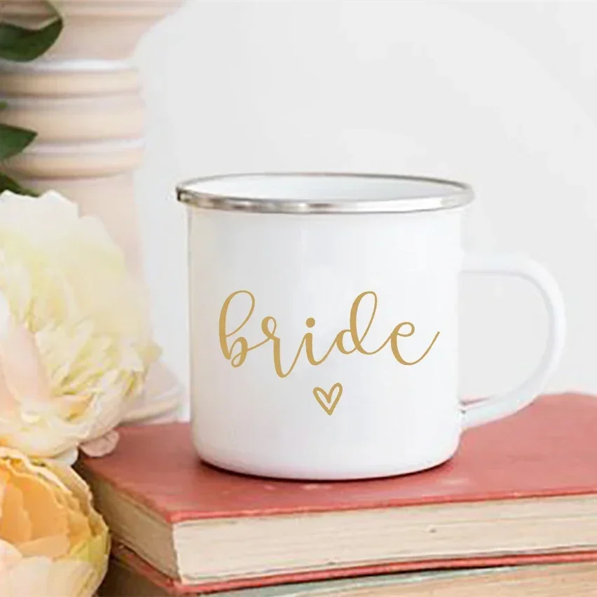 Maid of Honor Cups Bride Team Print Mug Creative Bridal Shower Party Coffee Mugs Wedding Bridesmaid Drink Dessert Wine Cup Gift