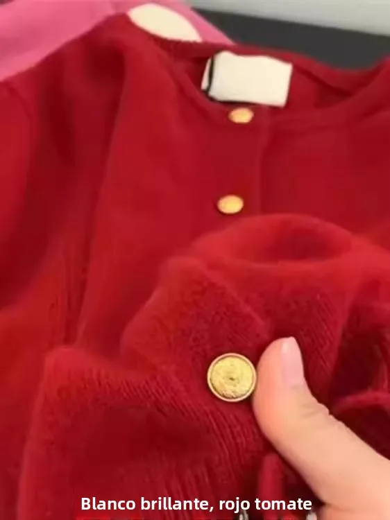 

Red Knitted Bear Fur Simulation Open Cardigan Women's Autumn Winter High-End Sensation Small Fragrance Style Sweater Coat Top