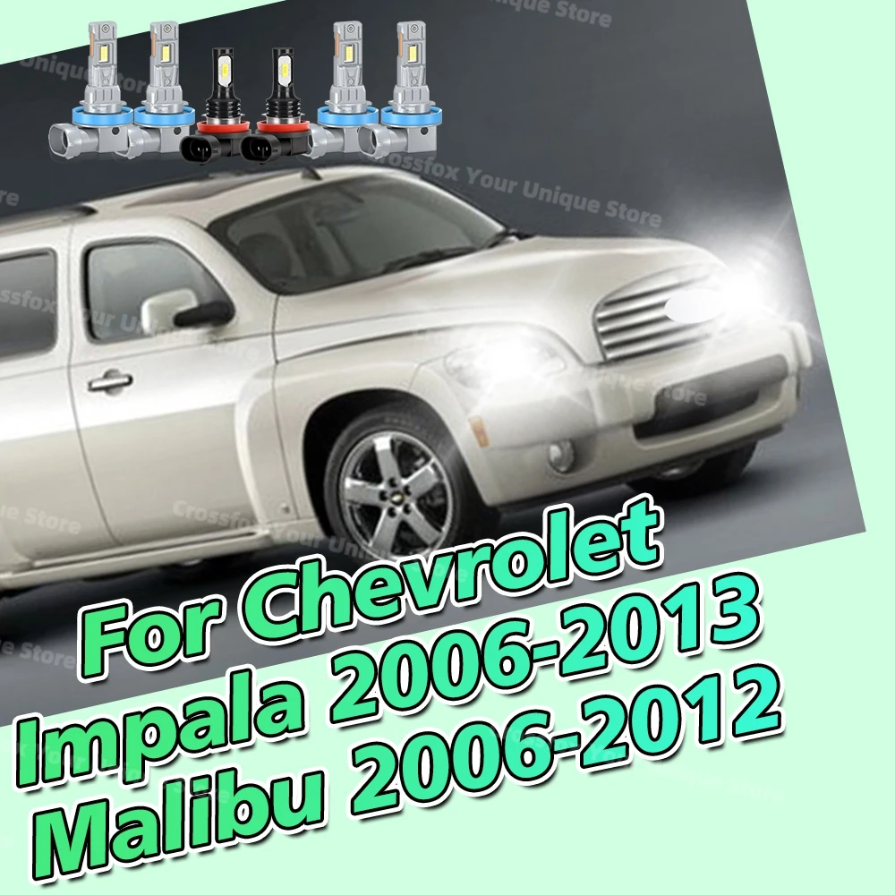 

2/6Pcs Fog Lamps 6000K 12V LED Headlights 30000LM Bulbs For Chevrolet Impala 2006-2013 Malibu 2006-2012 2007 2008 2009 2010 2011