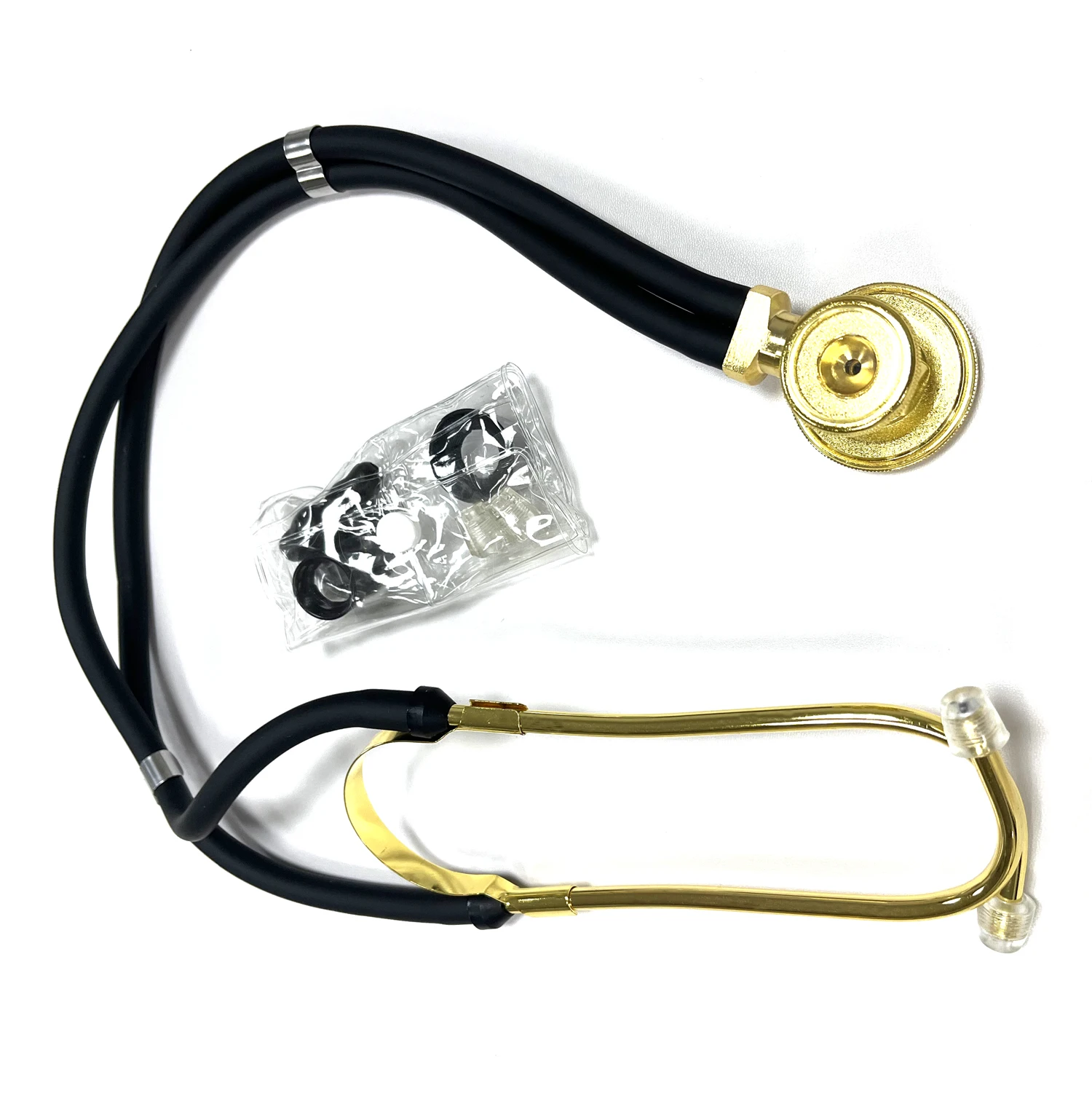 Medical Sprague Rappaport Type Professional Doctor Neonatal Adult Nurse Cardiology 24K Golden Plated Dual Head Gilt Stethoscope - Image 2