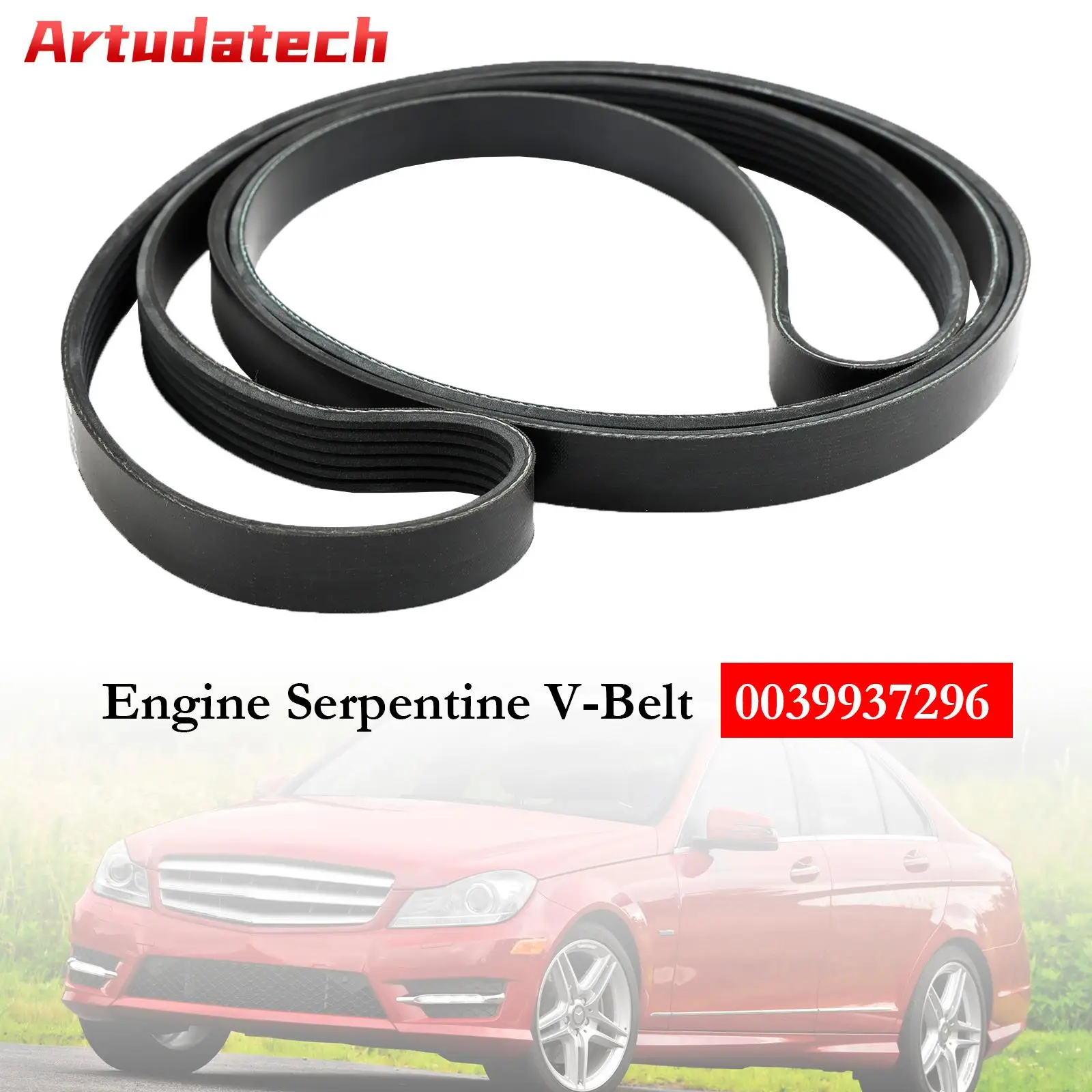 Artudatech Engine Serpentine V-Belt 0039937296 For Mercedes-Benz C300 CL550 CLK350 Car Accessories