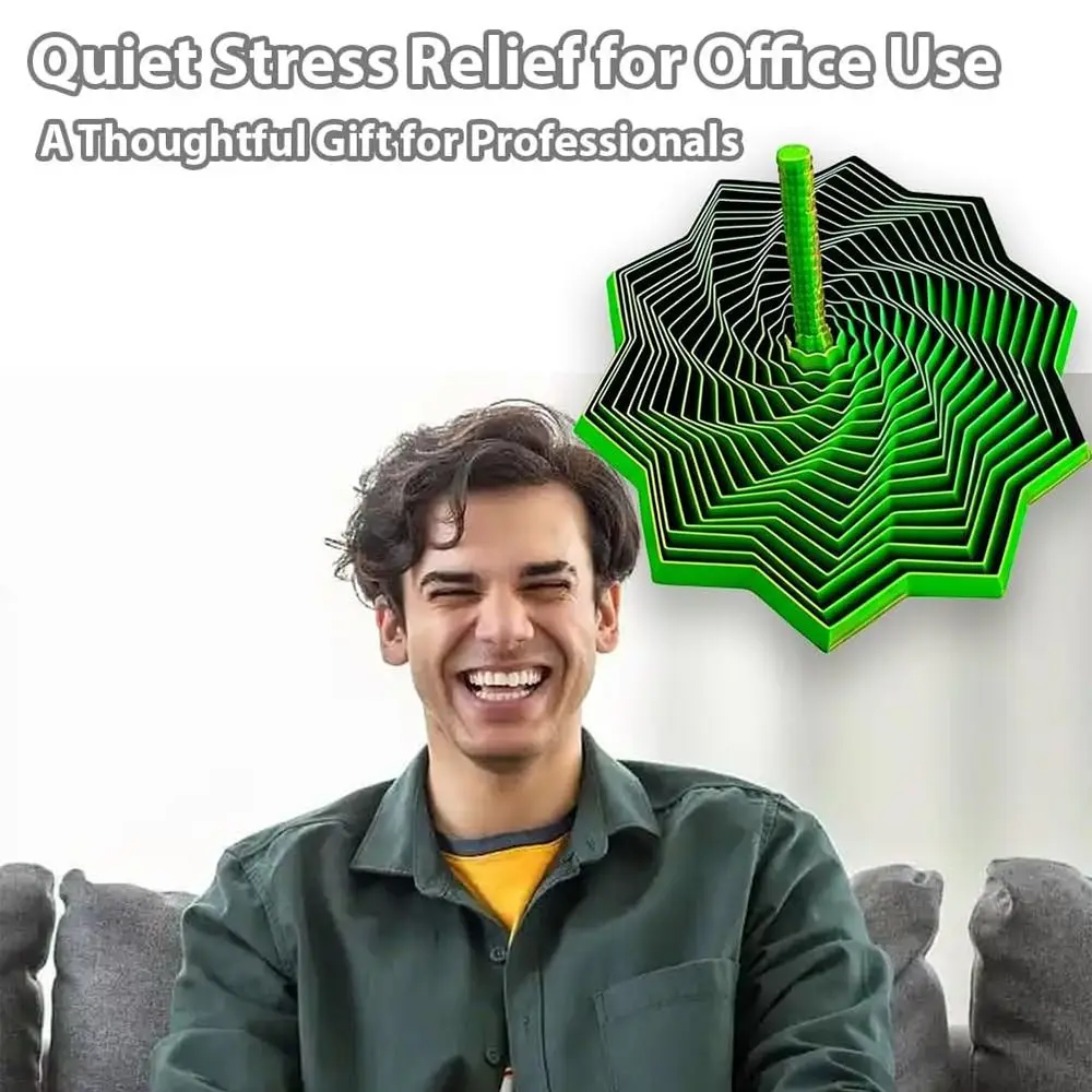 PLA uitgebreide zintuiglijke fidgetster met handvatten wervelende spiraal fidget speelgoed stressverlichting 3D-geprinte fractal fidget zeshoek