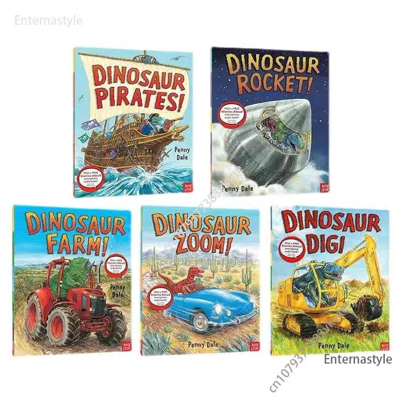 

5PCS/Set English Picture Book Super Dinosaur Series Farm/Zoom/Digi/Rocket/Pirates