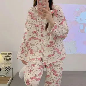 Sanrio Long Pyjamas Hello Kitty Kawaii Kurzarm losen Pyjamas 10 Hauptverkaufskleid - №5