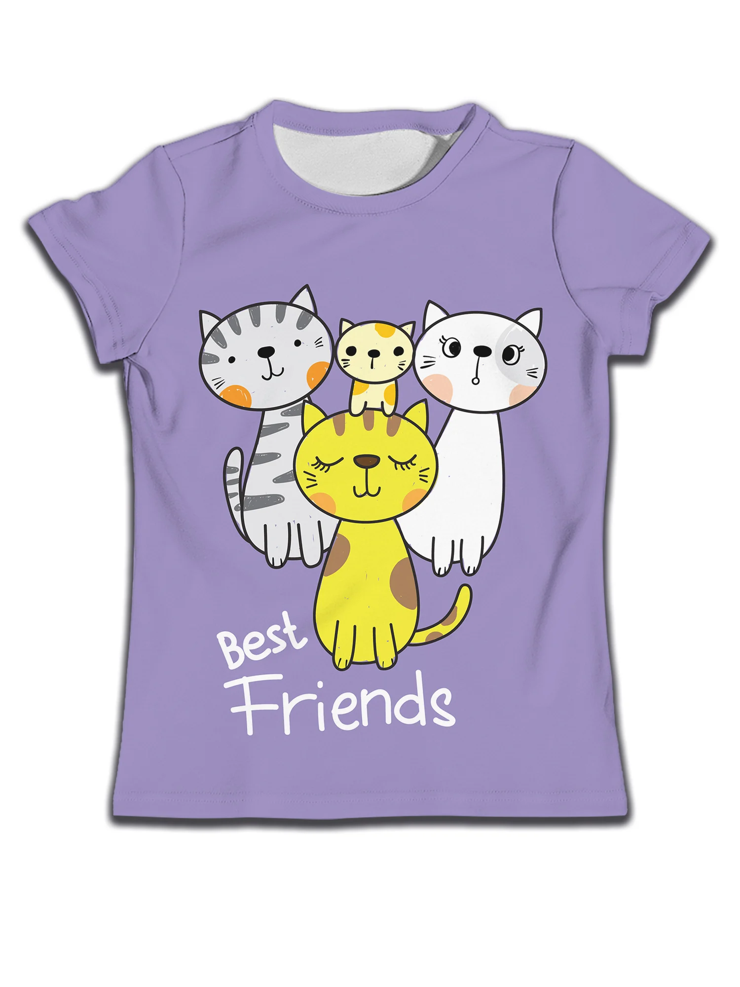 New Cartoon T-shirt Kids Boys Children Clothes Girls Cats Graphic T Shirts Boy Baby Summer Top KID Girl Birthday Short Sleeve