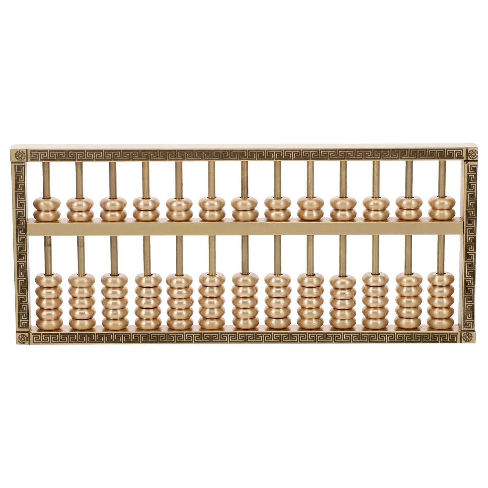 

Brass Abacus Vintage Mini Solid Metal Craft Desktop Ornament Retro Abacus Sculpture Office Home Decor Brass Decoration