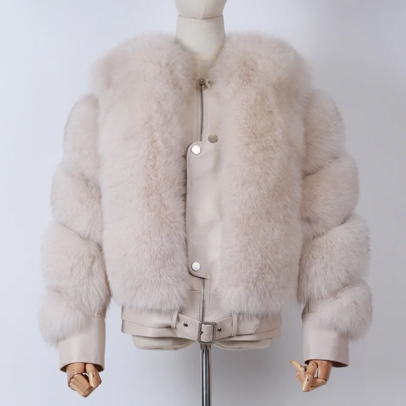 Ladies real fox jacket women natural fur coat