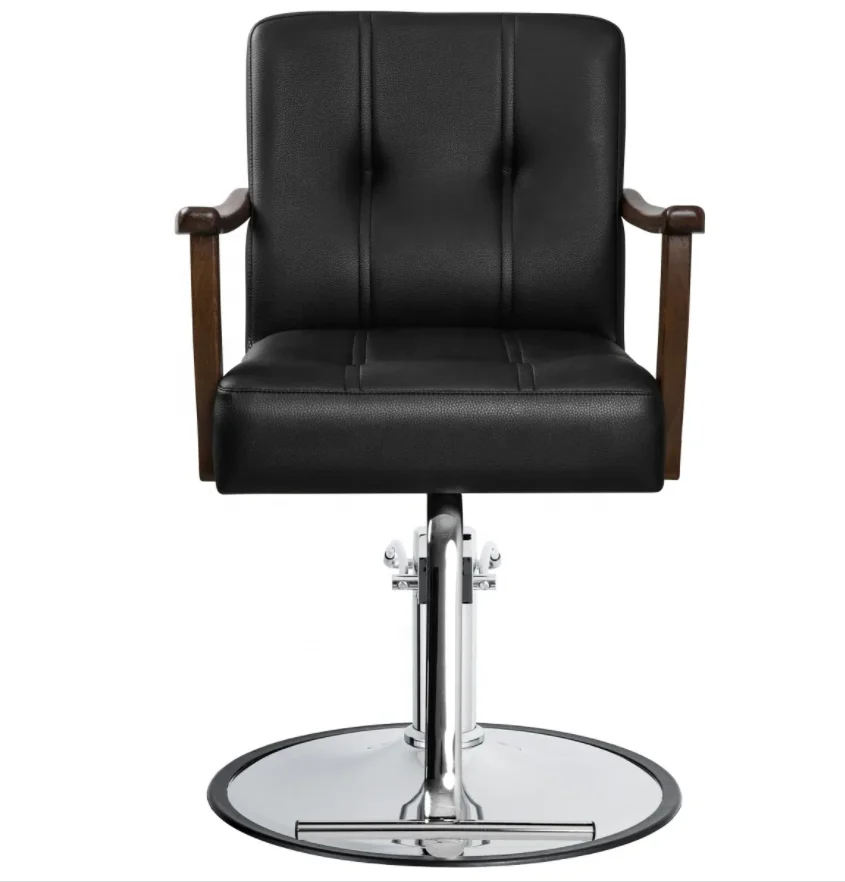 Denant Barber Chair with Wood Armrest Comfortable Styling Chair with Hair Dryer Holder New Salon Furniture for Beauty Salon