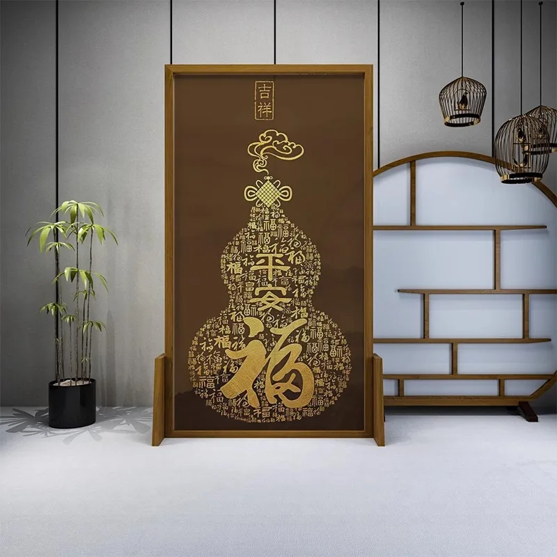 Chinese-style screen partitions for living room, entryway, and entryway solid wood. Small bedroom layouts for household wall gou