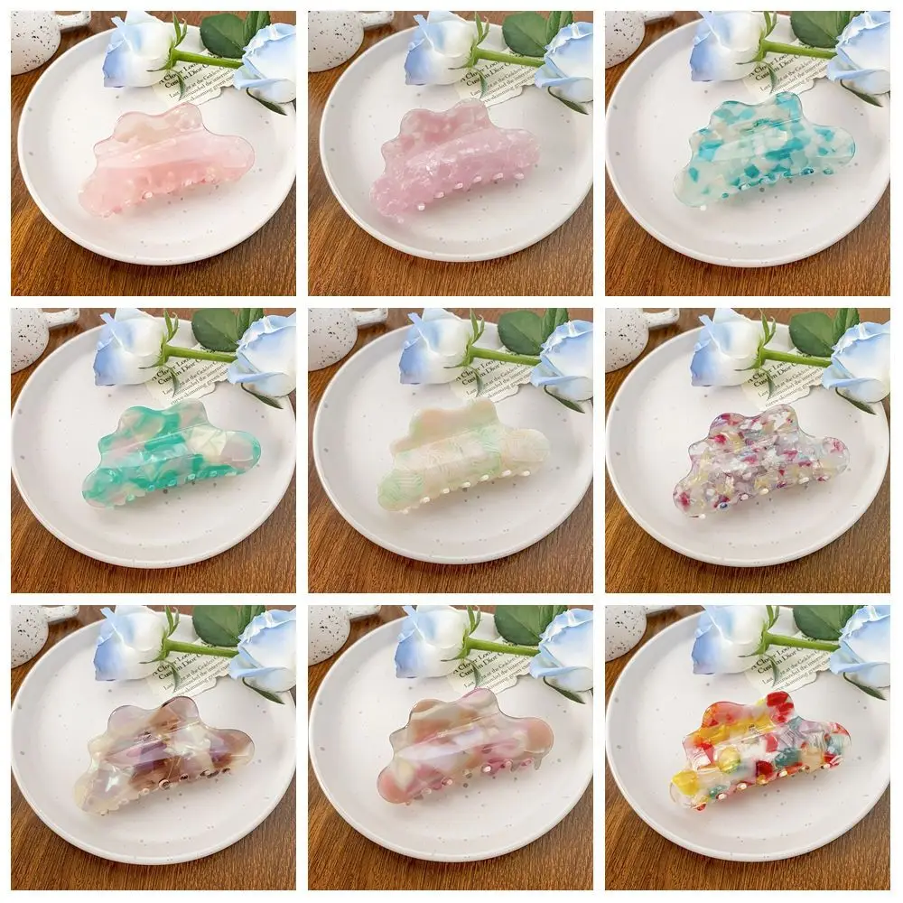 กิ๊บติดผมอะซิเตทสีพื้น กิ๊บหนีบผมทรงคลาวด์ กิ๊บหนีบผมทรงปลาฉลาม กิ๊บติดผมลายกระดองเต่า สำหรับสาวๆ