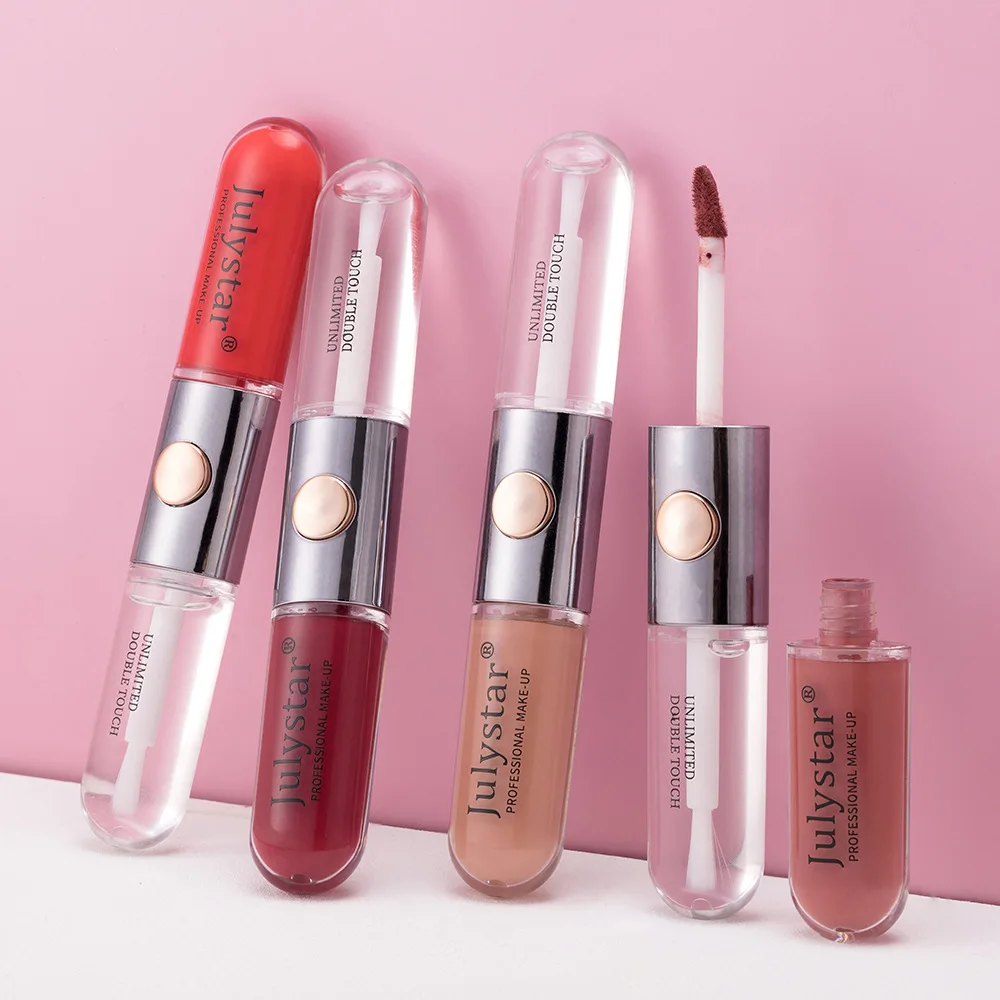 Dual-Ended Lip Gloss & Lip Oil, High-Shine Mirror Finish, Smooth Color Payoff, Long-Lasting Transfer-Resistant Glossy Lip Makeup