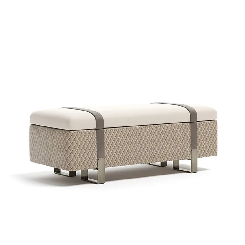 

Light luxury storage stool, storage can sit on shoe changing stool