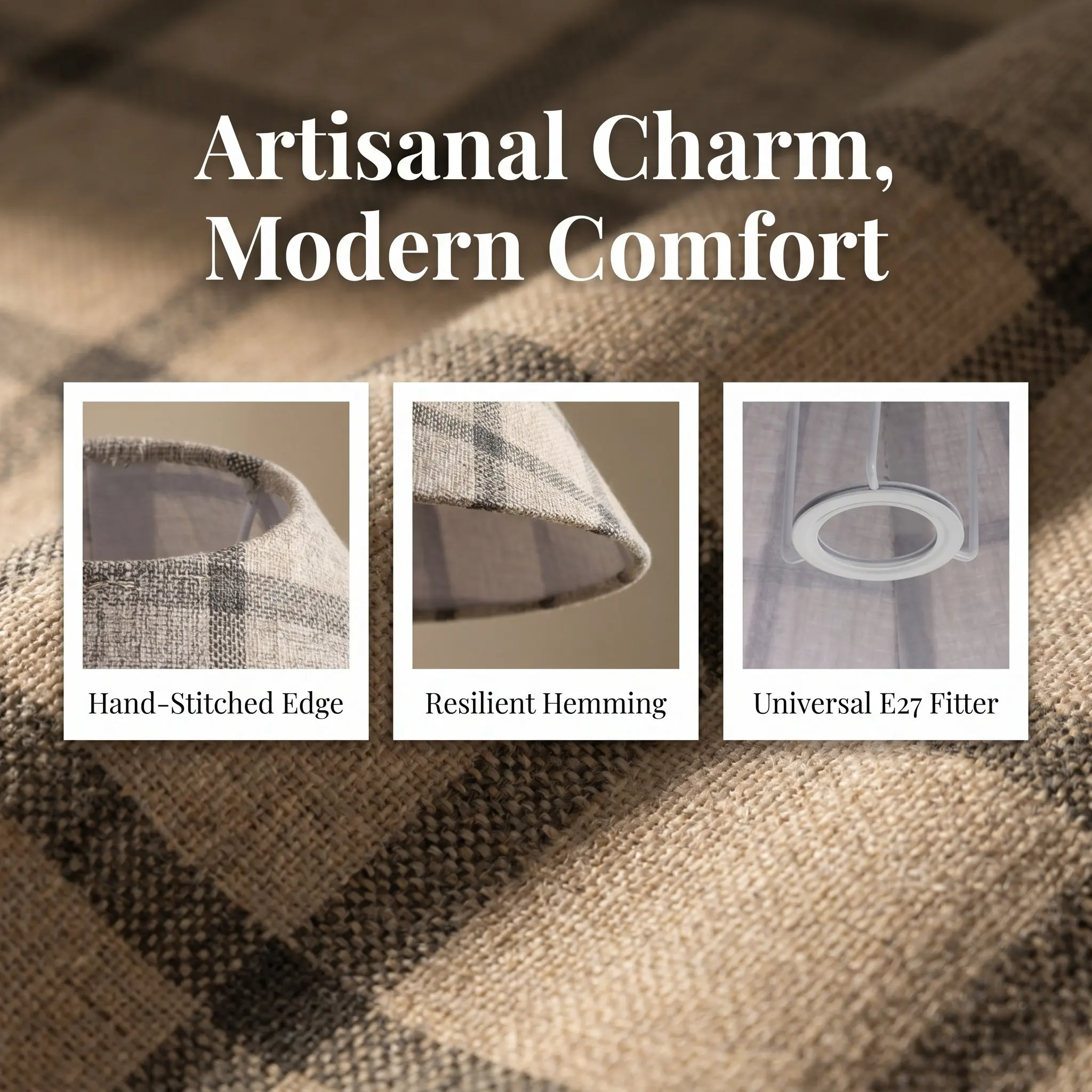 Paralume in Tessuto Vintage a  - Home Textiles Plaid recensione e prezzo