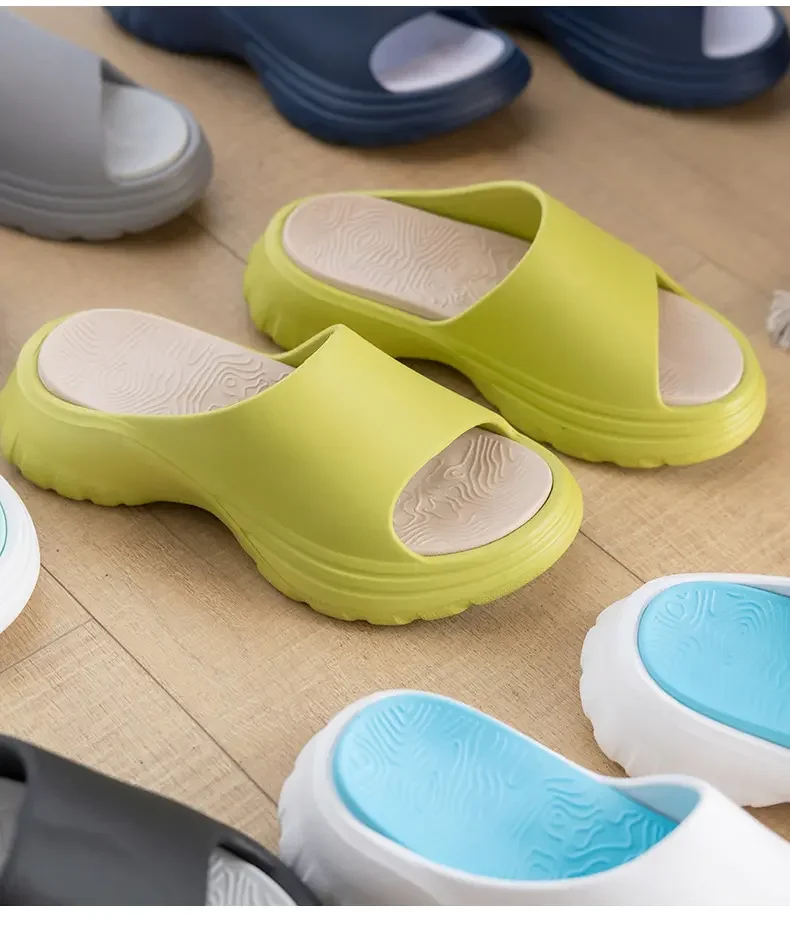 

Daily Errands Slippers, Tough Rubber Anti Slip Wear Resistant Sole Waterproof Footwear, Convenient for Shopping and Going Out