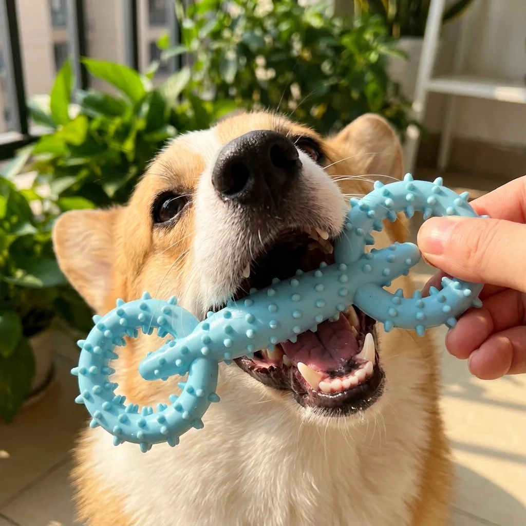 Dog Chew Toy Leaking Food Molar Teeth Cleaning Stick Durable Pet Bite Interactive Supplies