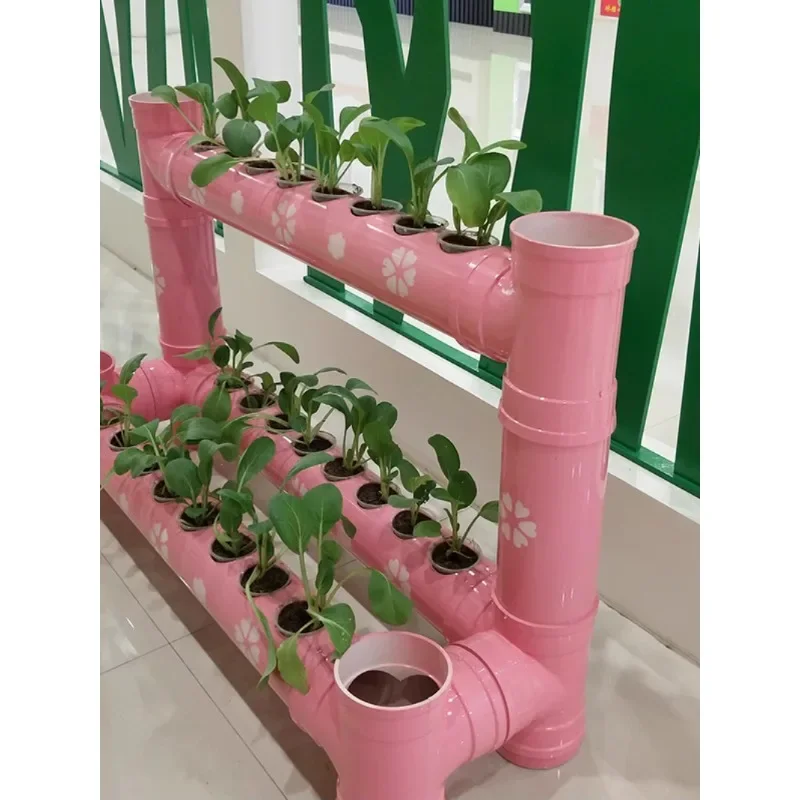 Natural corner flower stand equipment Soil cultivation vegetable stand Kindergarten decorative flower stand Pipeline