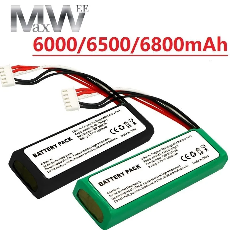 Upgrade Capacity 6000/6500/6800mAh Battery For JBL Charge 3 Speaker Battery GSP1029102A For jbl C3 Replacement battery