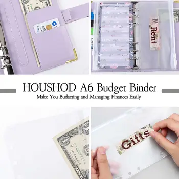 A6預算活頁夾預算計畫表資金整理器,附拉鍊袋及貼紙,輕便便攜記帳本 10 最佳銷售 預算規劃整理器 - №5